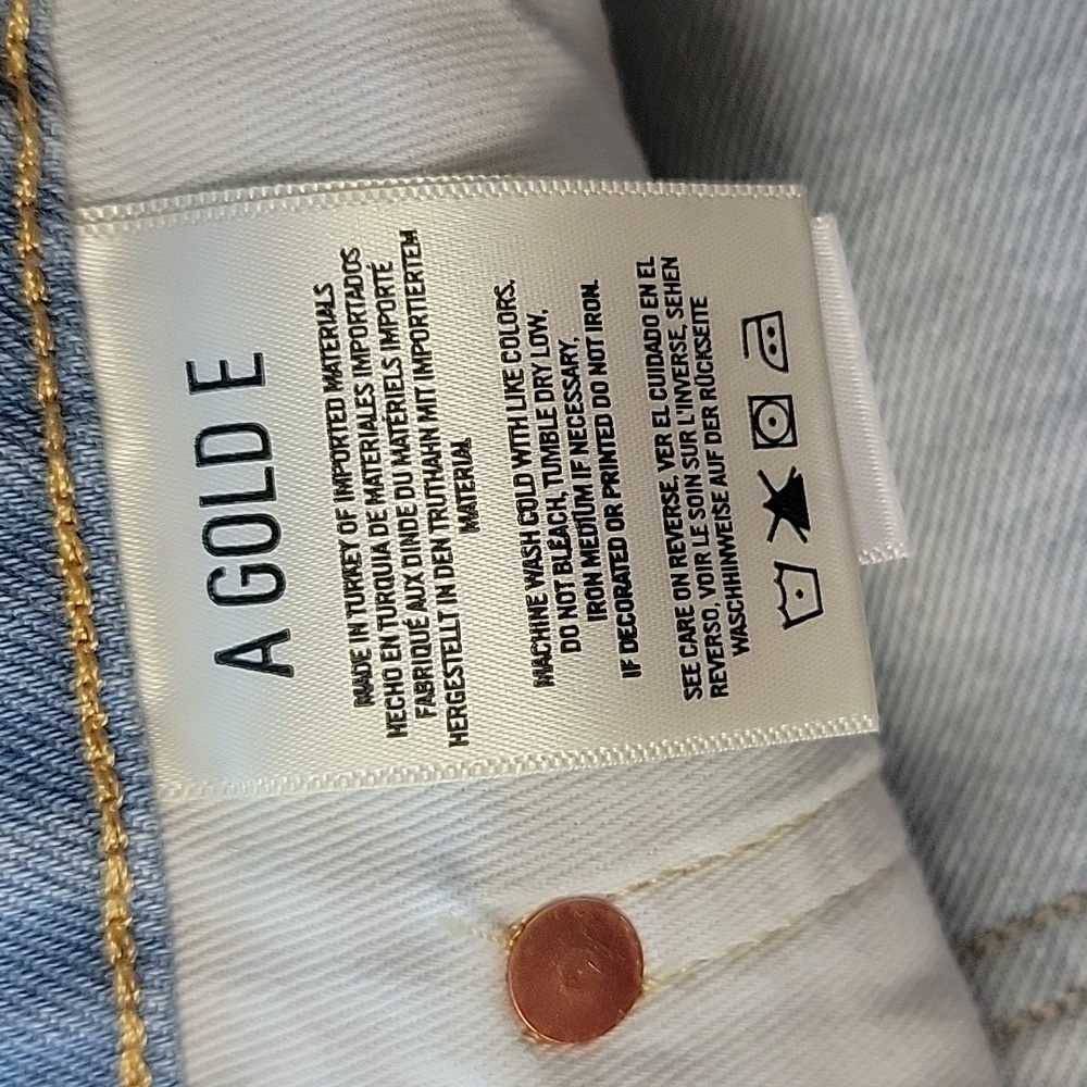 AGOLDE Light Wash Distressed Destroyed Tapered Leg Casual Designer Crop Jeans 28 - Picture 9 of 10